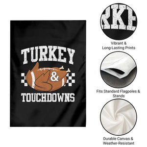 Funny Turkey And Touchdowns Garden Flag Thanksgiving American Football - Print Your Wear