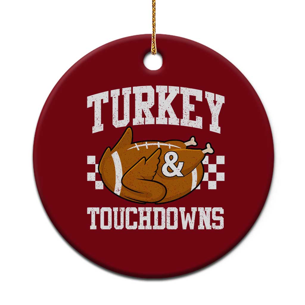 Funny Turkey And Touchdowns Ceramic Ornament Thanksgiving American Football TS11 1pc Red Print Your Wear