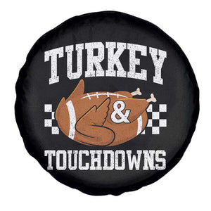 Funny Turkey And Touchdowns Spare Tire Cover Thanksgiving American Football - Print Your Wear