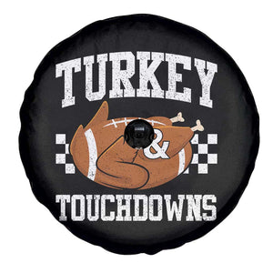 Funny Turkey And Touchdowns Spare Tire Cover Thanksgiving American Football - Print Your Wear
