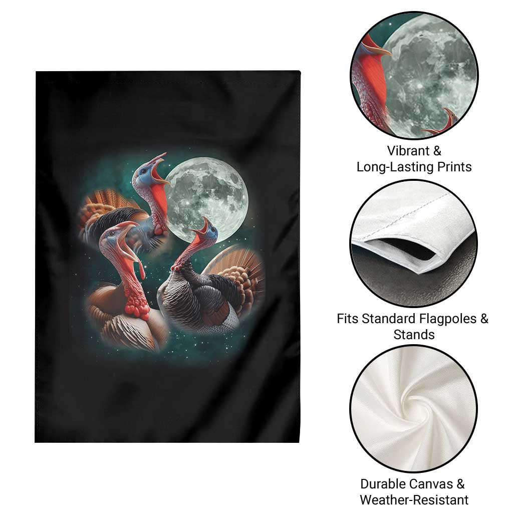 Funny Three Turkey Moon Garden Flag Weird Cursed Thanksgiving Meme TS11 Print Your Wear