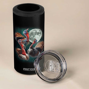 Funny Three Turkey Moon 4 in 1 Can Cooler Tumbler Weird Cursed Thanksgiving Meme TS11 Print Your Wear