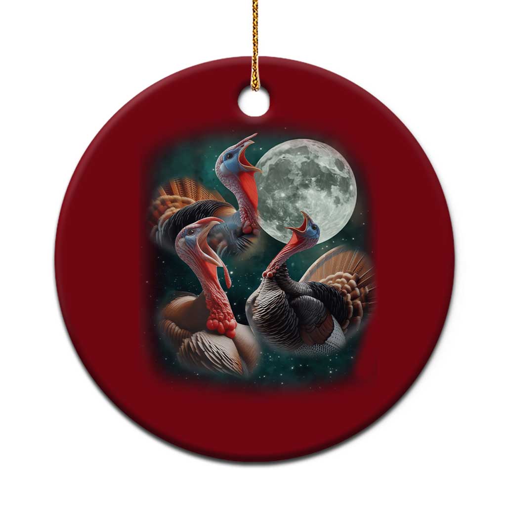 Funny Three Turkey Moon Ceramic Ornament Weird Cursed Thanksgiving Meme TS11 1pc Red Print Your Wear