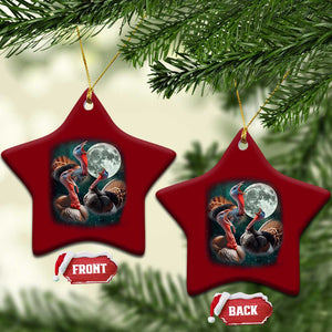 Funny Three Turkey Moon Ceramic Ornament Weird Cursed Thanksgiving Meme TS11 Print Your Wear
