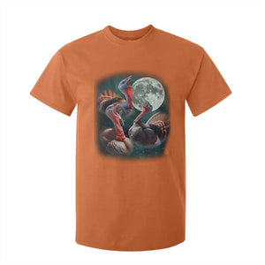 Funny Three Turkey Moon T Shirt For Kid Weird Cursed Thanksgiving Meme TS11 Orange Print Your Wear