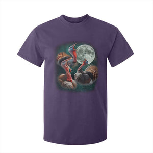 Funny Three Turkey Moon T Shirt For Kid Weird Cursed Thanksgiving Meme TS11 Purple Print Your Wear