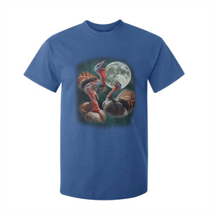 Funny Three Turkey Moon T Shirt For Kid Weird Cursed Thanksgiving Meme TS11 Royal Blue Print Your Wear