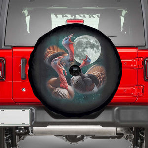 Funny Three Turkey Moon Spare Tire Cover Weird Cursed Thanksgiving Meme TS11 Black Print Your Wear