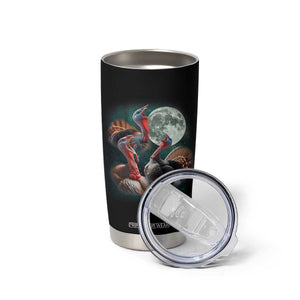 Funny Three Turkey Moon Tumbler Cup Weird Cursed Thanksgiving Meme TS11 Print Your Wear