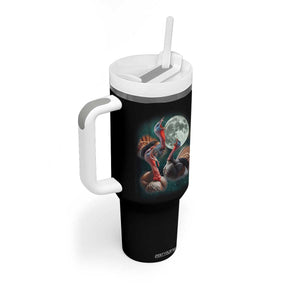 Funny Three Turkey Moon Tumbler With Handle Weird Cursed Thanksgiving Meme TS11 Print Your Wear