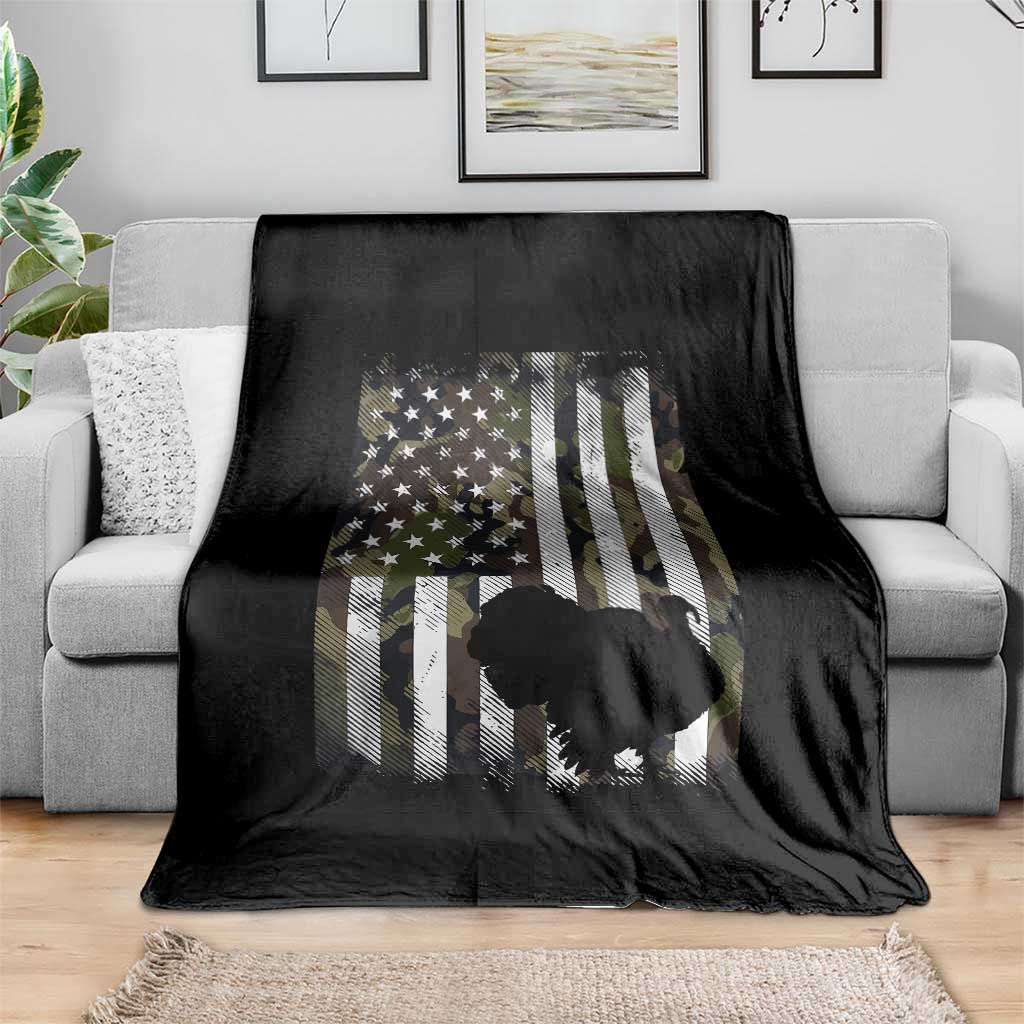 Turkey Hunting Camo US American Flag Thanksgiving Throw Blanket TS11 Print Your Wear