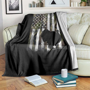 Turkey Hunting Camo US American Flag Thanksgiving Throw Blanket TS11 Print Your Wear