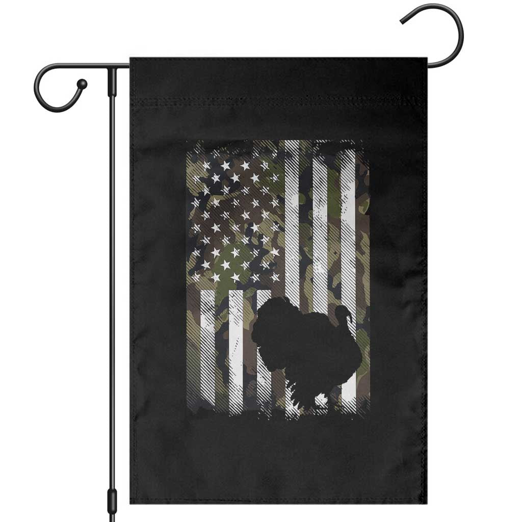 Turkey Hunting Camo US American Flag Thanksgiving Garden Flag TS11 Black Print Your Wear