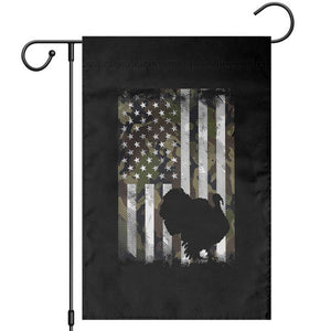 Turkey Hunting Camo US American Flag Thanksgiving Garden Flag TS11 Black Print Your Wear
