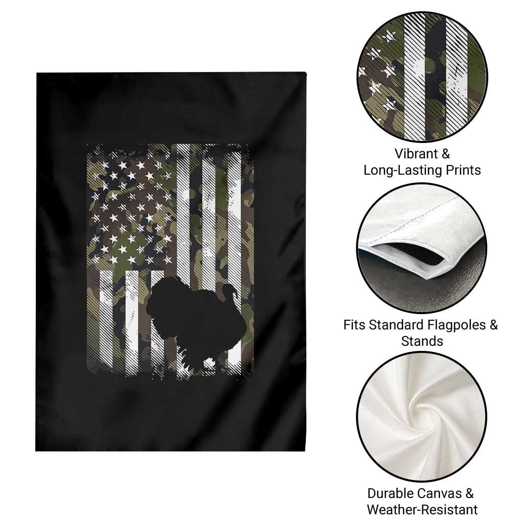 Turkey Hunting Camo US American Flag Thanksgiving Garden Flag TS11 Print Your Wear