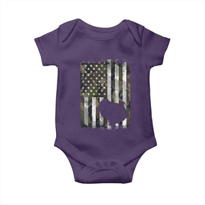 Turkey Hunting Camo US American Flag Thanksgiving Baby Onesie TS11 Purple Print Your Wear