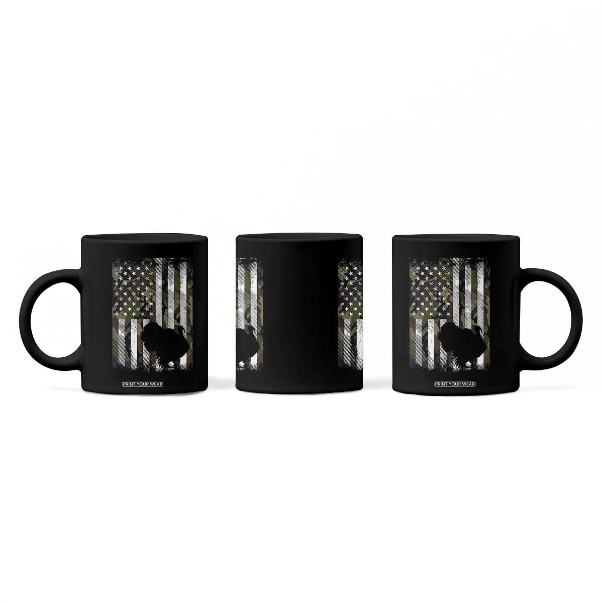 Turkey Hunting Camo US American Flag Thanksgiving Coffee Mug TS11 Print Your Wear