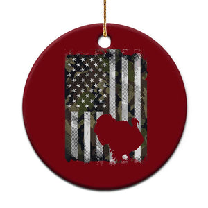 Turkey Hunting Camo US American Flag Thanksgiving Ceramic Ornament TS11 1pc Red Print Your Wear
