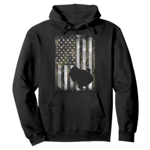 Turkey Hunting Camo US American Flag Thanksgiving Hoodie TS11 Black Print Your Wear