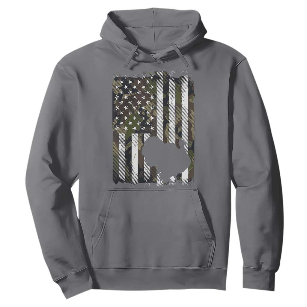 Turkey Hunting Camo US American Flag Thanksgiving Hoodie TS11 Charcoal Print Your Wear