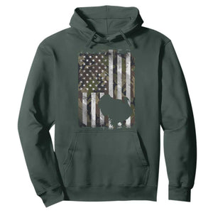 Turkey Hunting Camo US American Flag Thanksgiving Hoodie TS11 Dark Forest Green Print Your Wear