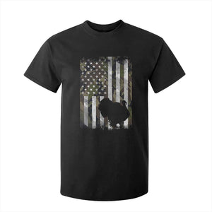 Turkey Hunting Camo US American Flag Thanksgiving T Shirt For Kid TS11 Black Print Your Wear