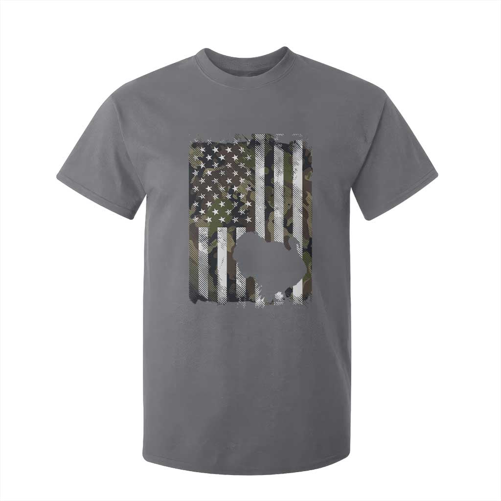 Turkey Hunting Camo US American Flag Thanksgiving T Shirt For Kid TS11 Charcoal Print Your Wear