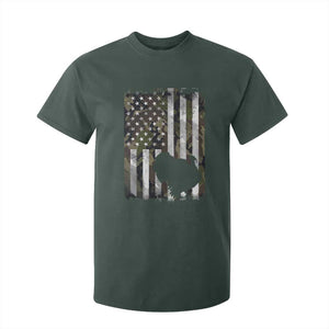 Turkey Hunting Camo US American Flag Thanksgiving T Shirt For Kid TS11 Dark Forest Green Print Your Wear
