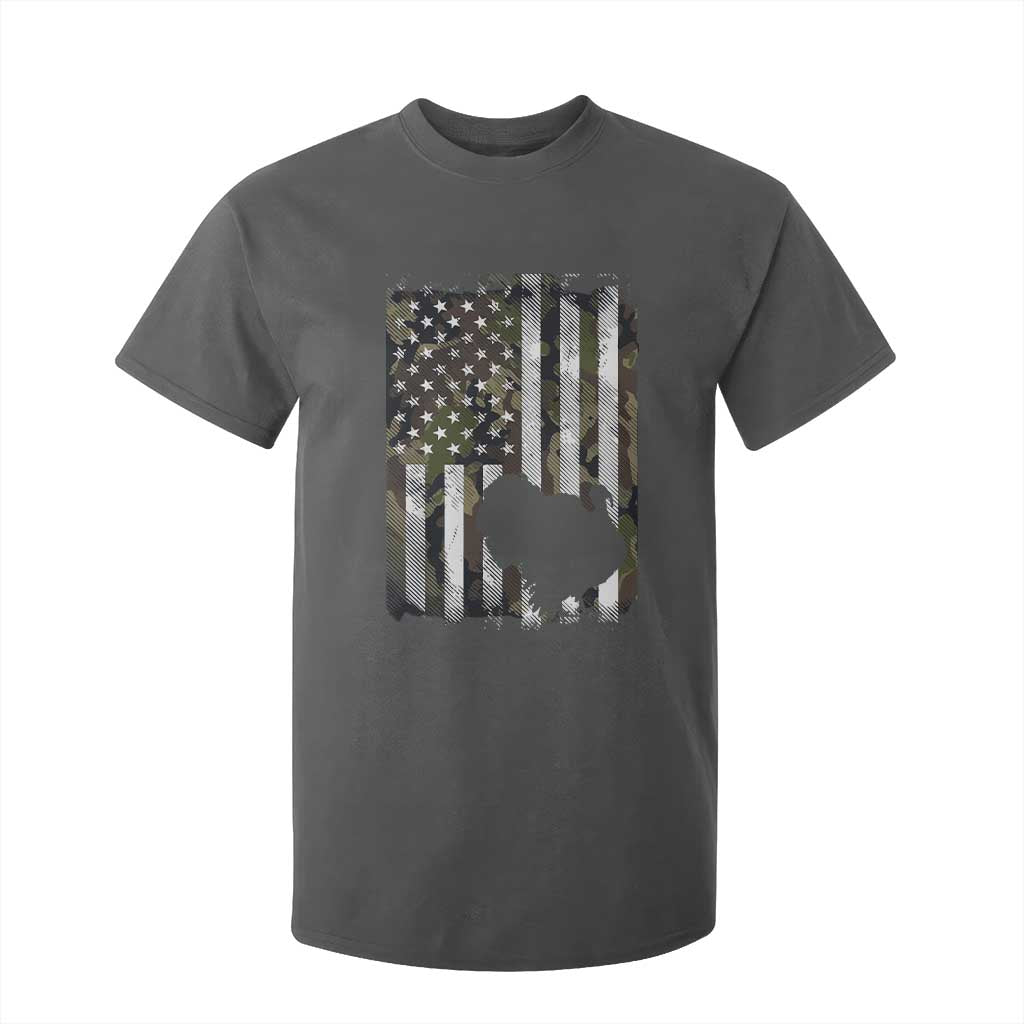 Turkey Hunting Camo US American Flag Thanksgiving T Shirt For Kid TS11 Dark Heather Print Your Wear