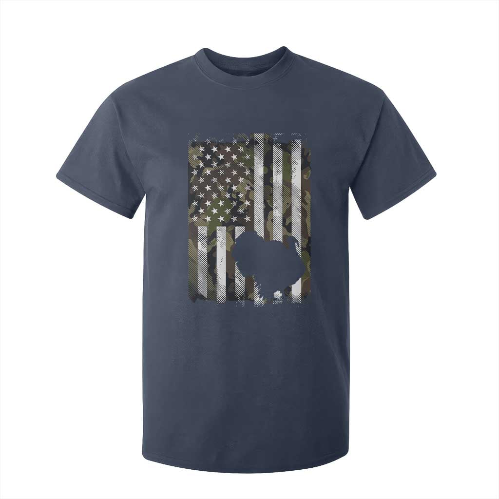 Turkey Hunting Camo US American Flag Thanksgiving T Shirt For Kid TS11 Navy Print Your Wear
