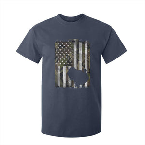 Turkey Hunting Camo US American Flag Thanksgiving T Shirt For Kid TS11 Navy Print Your Wear