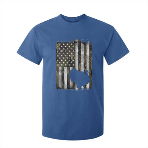 Turkey Hunting Camo US American Flag Thanksgiving T Shirt For Kid TS11 Royal Blue Print Your Wear