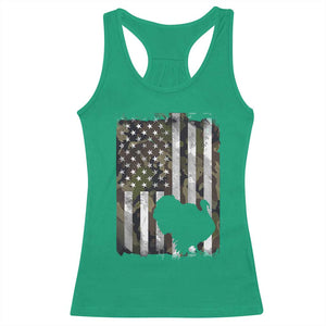 Turkey Hunting Camo US American Flag Thanksgiving Racerback Tank Top TS11 Irish Green Print Your Wear