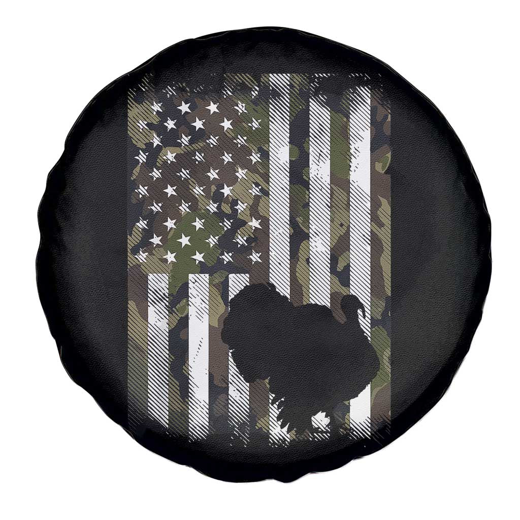 Turkey Hunting Camo US American Flag Thanksgiving Spare Tire Cover TS11 Print Your Wear