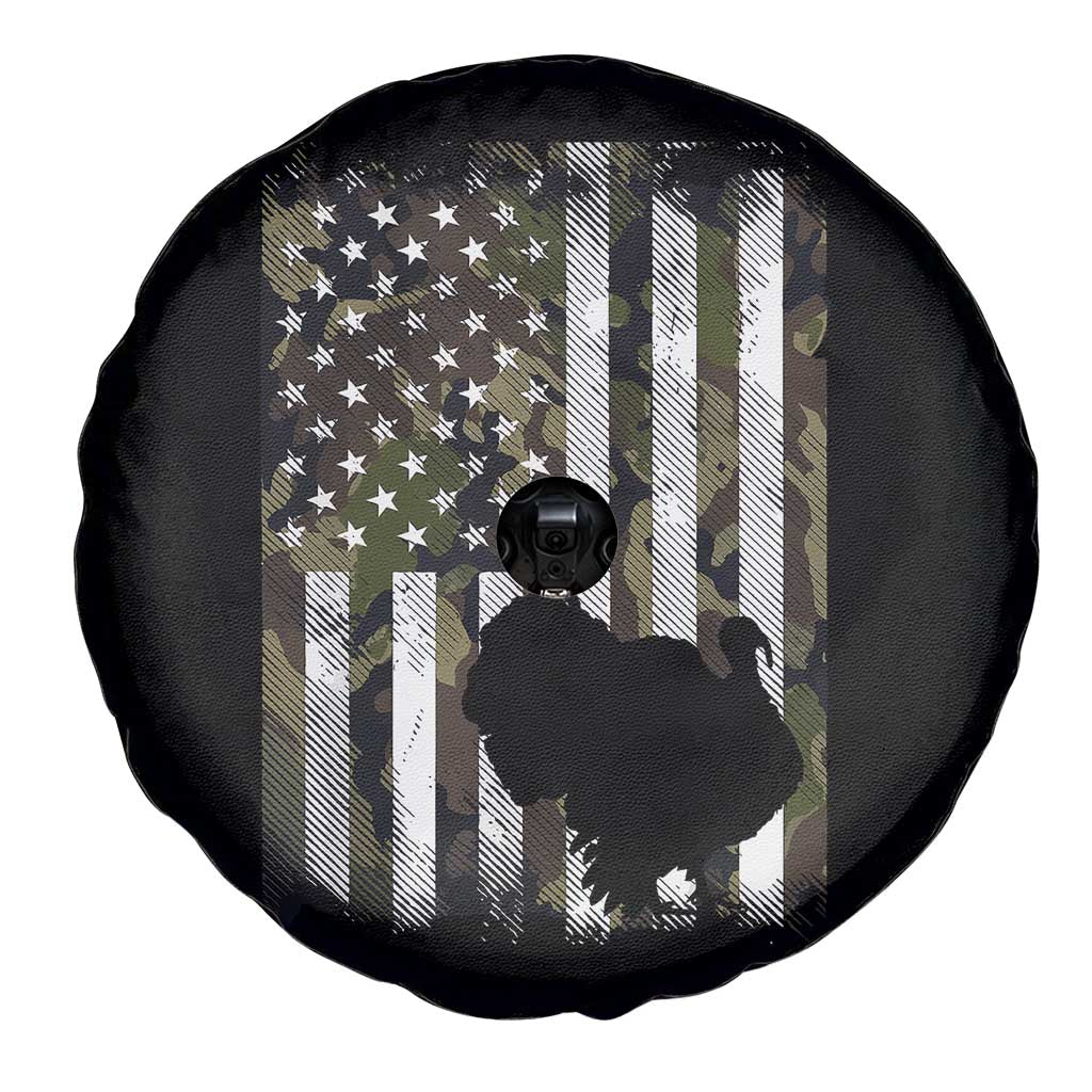 Turkey Hunting Camo US American Flag Thanksgiving Spare Tire Cover TS11 Print Your Wear