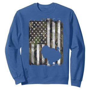 Turkey Hunting Camo US American Flag Thanksgiving Sweatshirt TS11 Royal Blue Print Your Wear