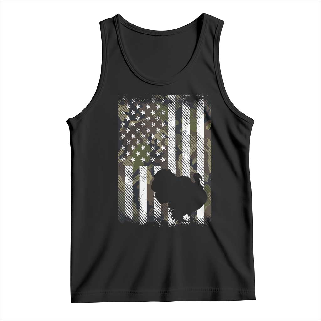 Turkey Hunting Camo US American Flag Thanksgiving Tank Top TS11 Black Print Your Wear