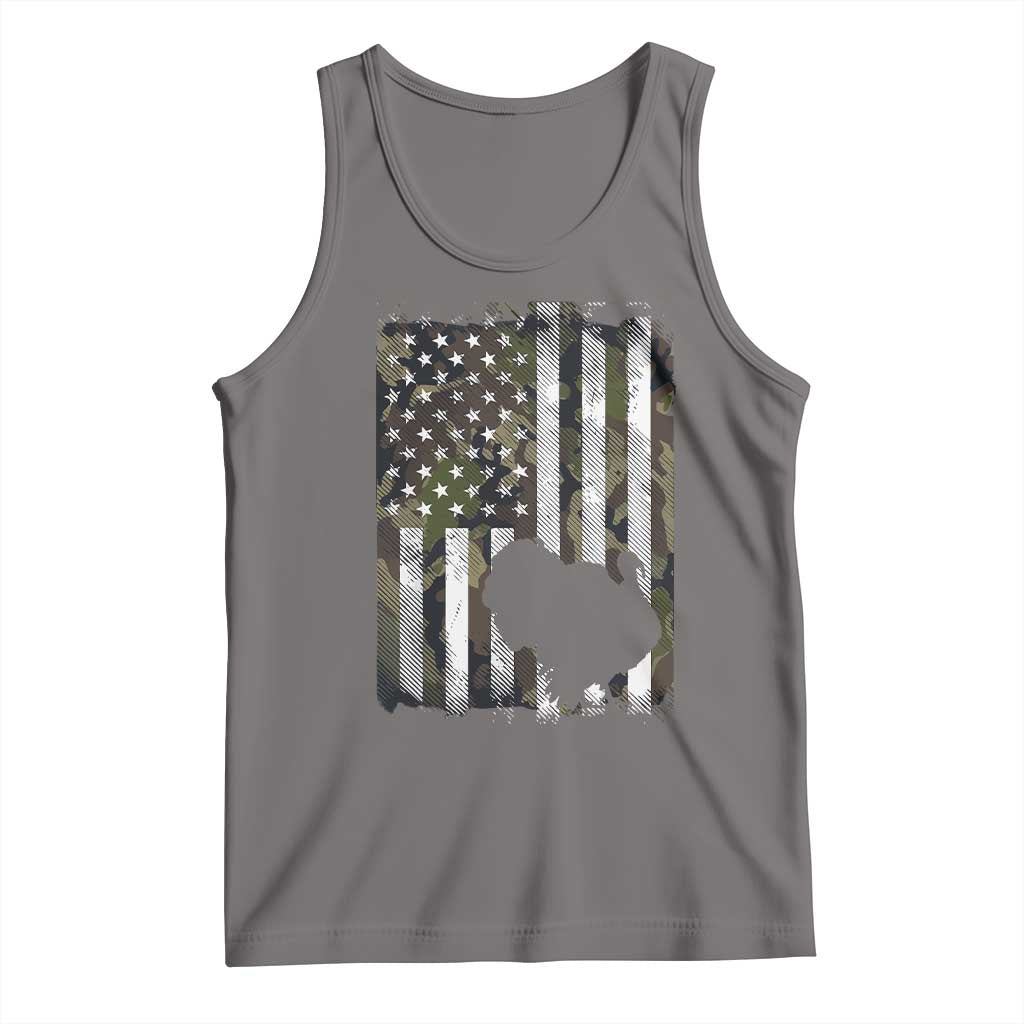 Turkey Hunting Camo US American Flag Thanksgiving Tank Top TS11 Deep Heather Print Your Wear