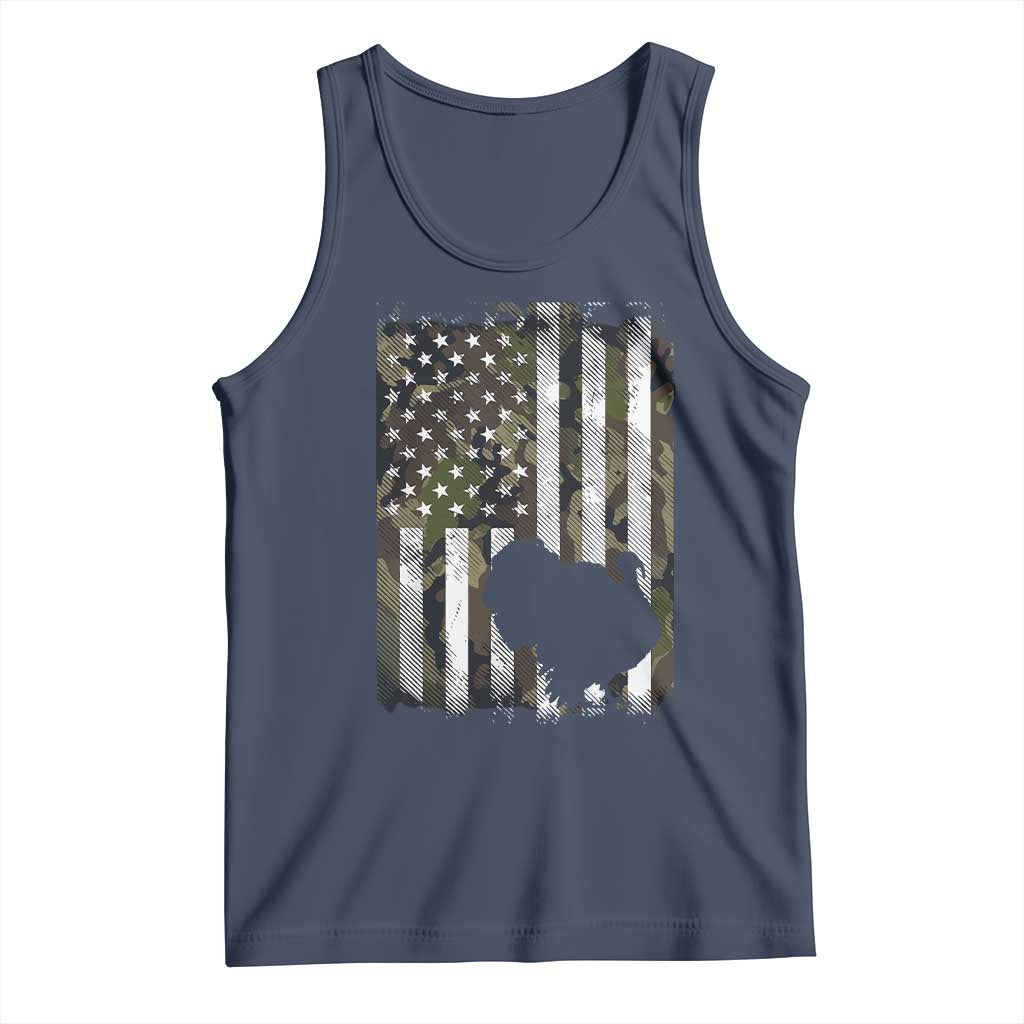 Turkey Hunting Camo US American Flag Thanksgiving Tank Top TS11 Navy Print Your Wear