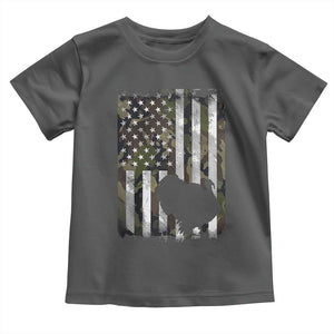 Turkey Hunting Camo US American Flag Thanksgiving Toddler T Shirt TS11 Dark Heather Print Your Wear