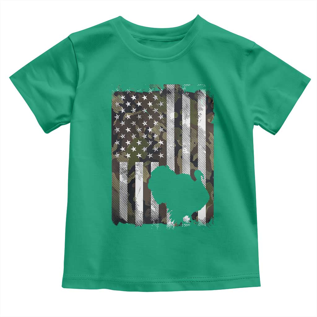 Turkey Hunting Camo US American Flag Thanksgiving Toddler T Shirt TS11 Irish Green Print Your Wear