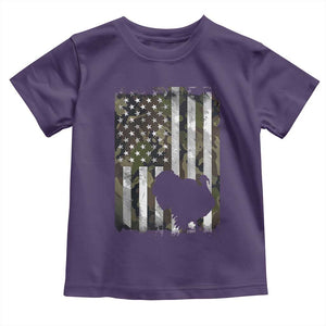 Turkey Hunting Camo US American Flag Thanksgiving Toddler T Shirt TS11 Purple Print Your Wear