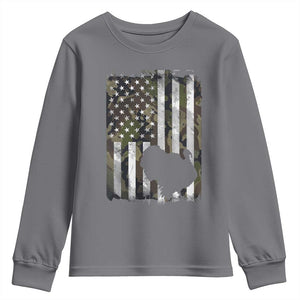 Turkey Hunting Camo US American Flag Thanksgiving Youth Sweatshirt TS11 Charcoal Print Your Wear