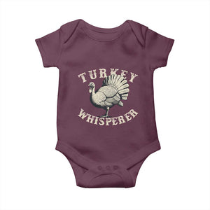 Funny Turkey Whisperer Baby Onesie Thanksgiving Turkey Hunting Season TS11 Maroon Print Your Wear