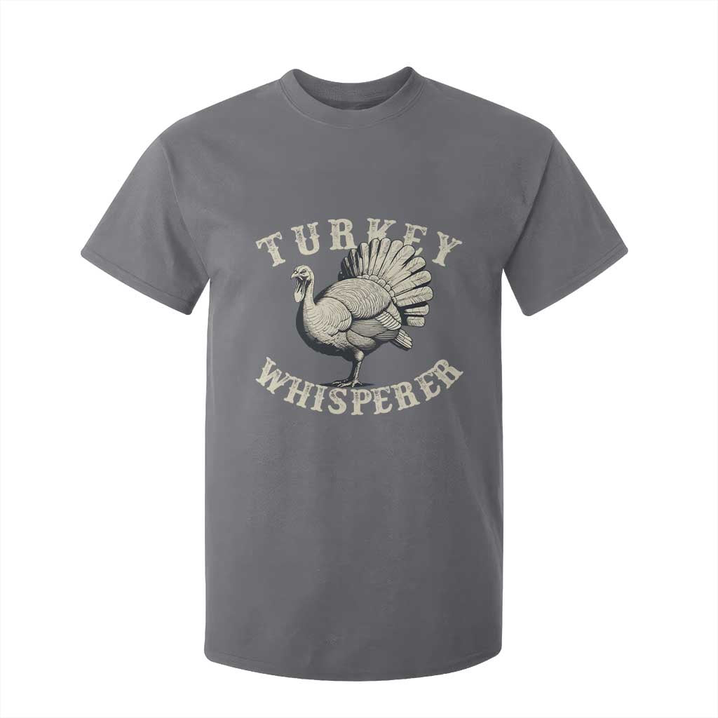 Funny Turkey Whisperer T Shirt For Kid Thanksgiving Turkey Hunting Season TS11 Charcoal Print Your Wear