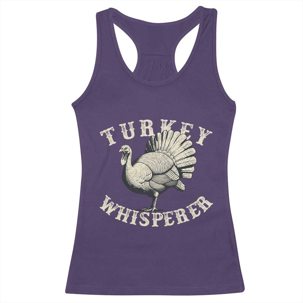 Funny Turkey Whisperer Racerback Tank Top Thanksgiving Turkey Hunting Season TS11 Purple Print Your Wear
