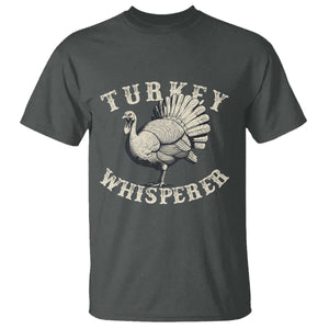 Funny Turkey Whisperer T Shirt Thanksgiving Turkey Hunting Season TS11 Dark Heather Print Your Wear