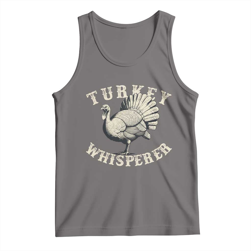 Funny Turkey Whisperer Tank Top Thanksgiving Turkey Hunting Season TS11 Deep Heather Print Your Wear