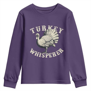 Funny Turkey Whisperer Youth Sweatshirt Thanksgiving Turkey Hunting Season TS11 Purple Print Your Wear