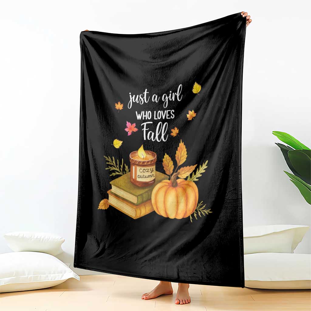 Just A Girl Who Loves Fall Throw Blanket Cozy Autumn Season TS11 Print Your Wear
